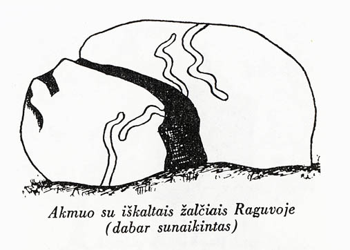 Raguvos mitologinis akmuo iš Br. Kviklio "Mūsų Lietuva"